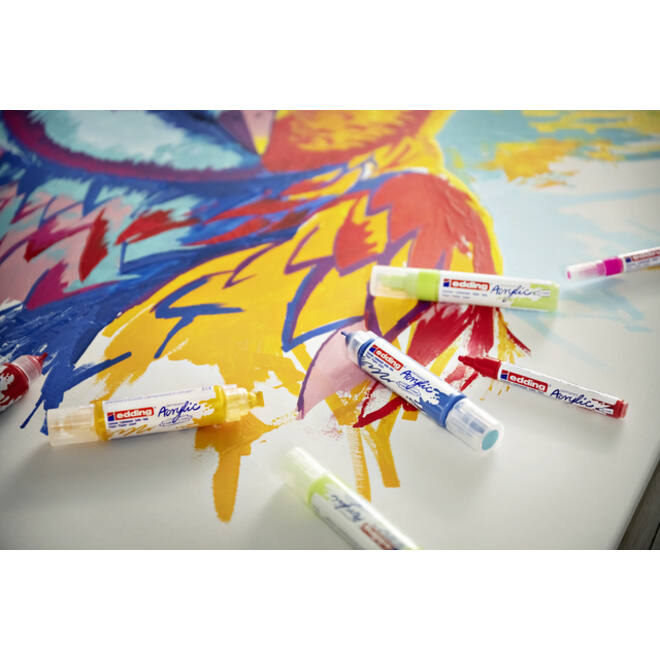 Acrylmarker edding e-5400 3D double liner medium basis assorti set à 5 stuks