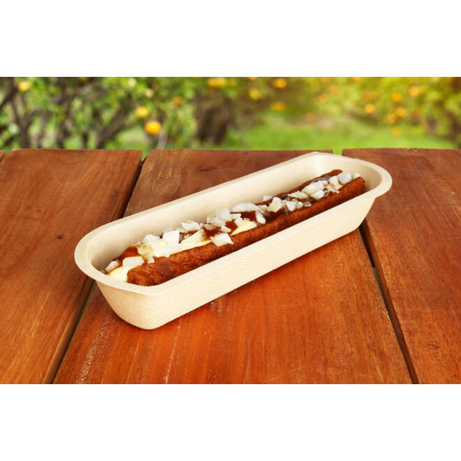 Snackbakje IEZZY A16 suikerriet PFAS-vrij 210x71x33mm 50 stuks