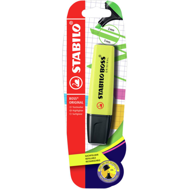 Markeerstift STABILO BOSS Original 70/24 geel blister à 1 stuk