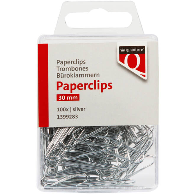 Paperclip Quantore 30mm rond 100 stuks zilver