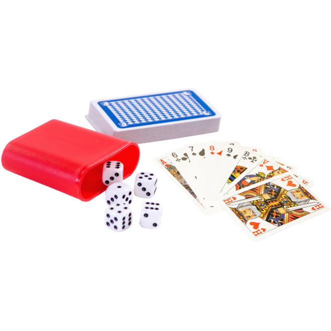 Spel speelkaarten en dobbelen Clown