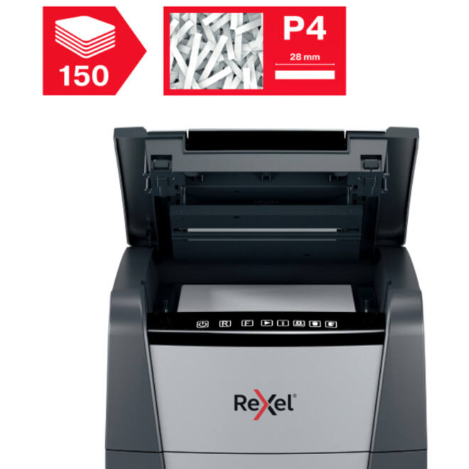 Papiervernietiger Rexel Optimum Auto+ 150X P4 snippers 4x28mm