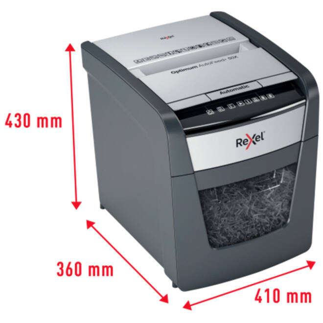 Papiervernietiger Rexel Optimum Auto+ 50X P4 snippers 4x28mm