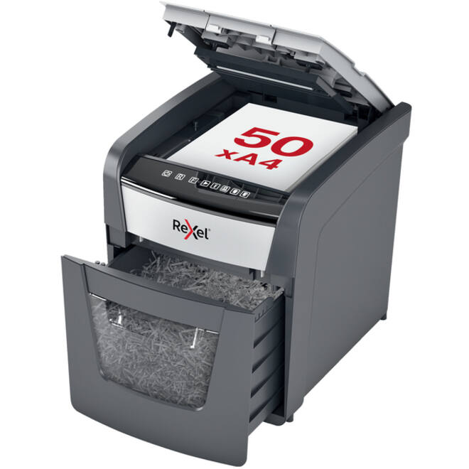 Papiervernietiger Rexel Optimum Auto+ 50X P4 snippers 4x28mm