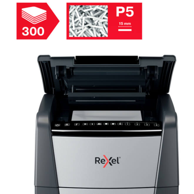 Papiervernietiger Rexel Optimum Auto+ 300M P5 snippers 2x15mm