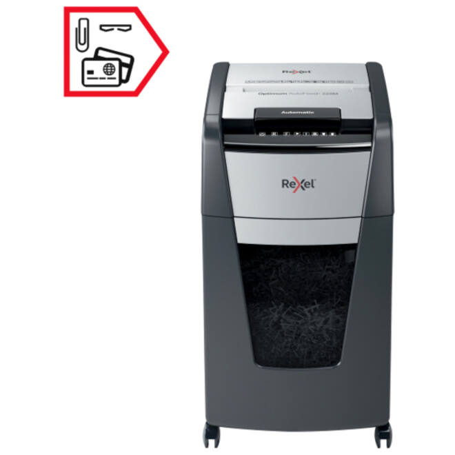 Papiervernietiger Rexel Optimum Auto+ 225M P5 snippers 2x15mm