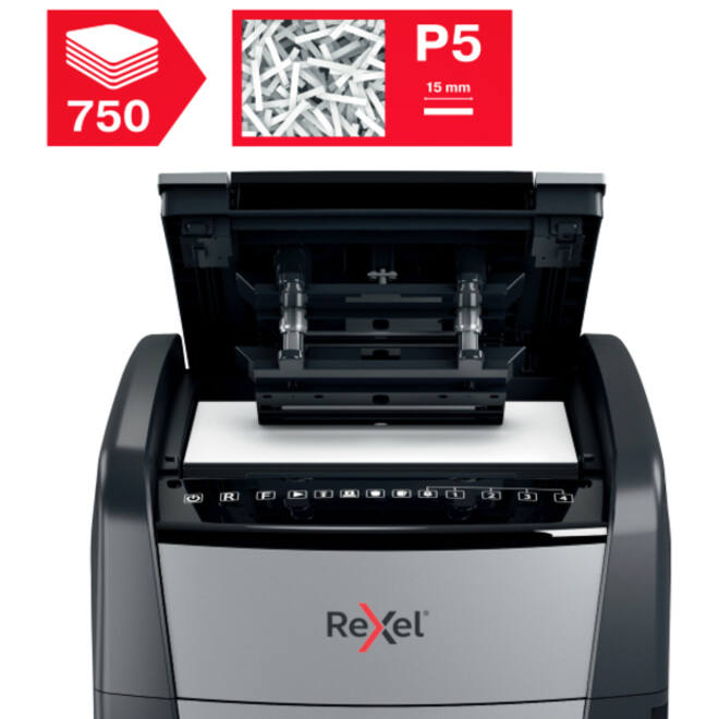 Papiervernietiger Rexel Optimum Auto+ 750M P5 snippers 2x15mm