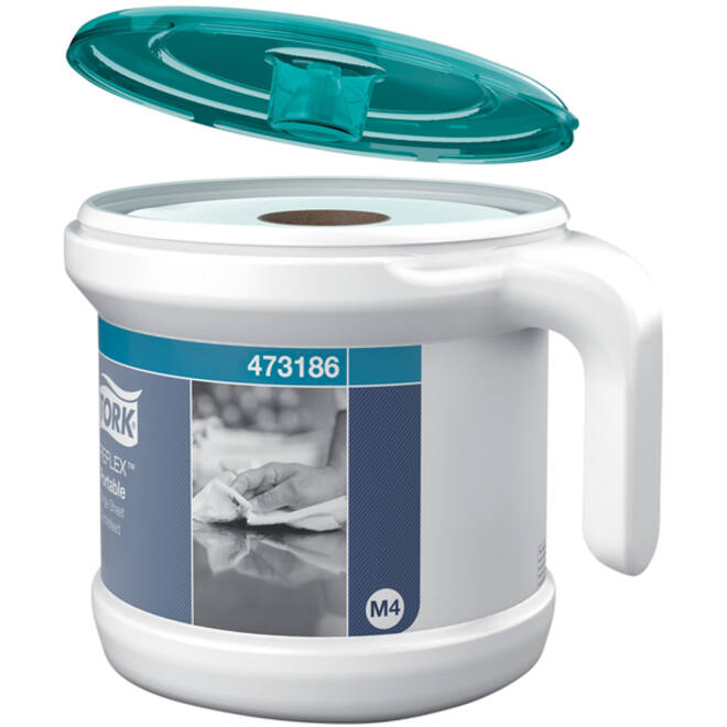 Startpakket Tork Reflex™ M4 draagbare dispenser wit/turquoise 473186