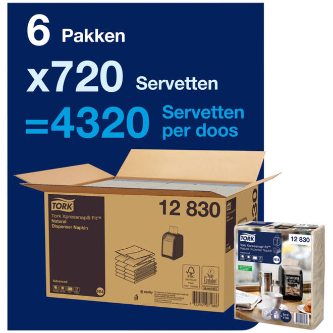 Servetten Tork Xpressnap Fit ® N14 2-laags naturel 12830