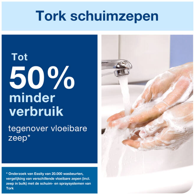 Handzeep Tork S4 foam extra mild allergievriendelijk 1000ml 520701