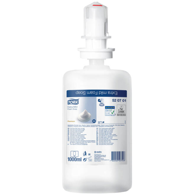 Handzeep Tork S4 foam extra mild allergievriendelijk 1000ml 520701
