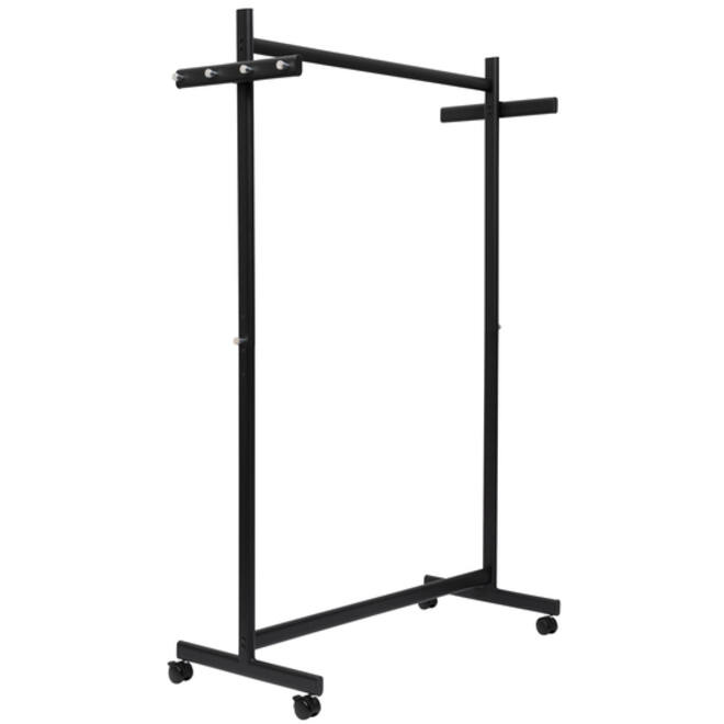 Garderoberek MAUL Samba mobiel 115X172X51cm 40kg, 10 haken zwart RAL9004