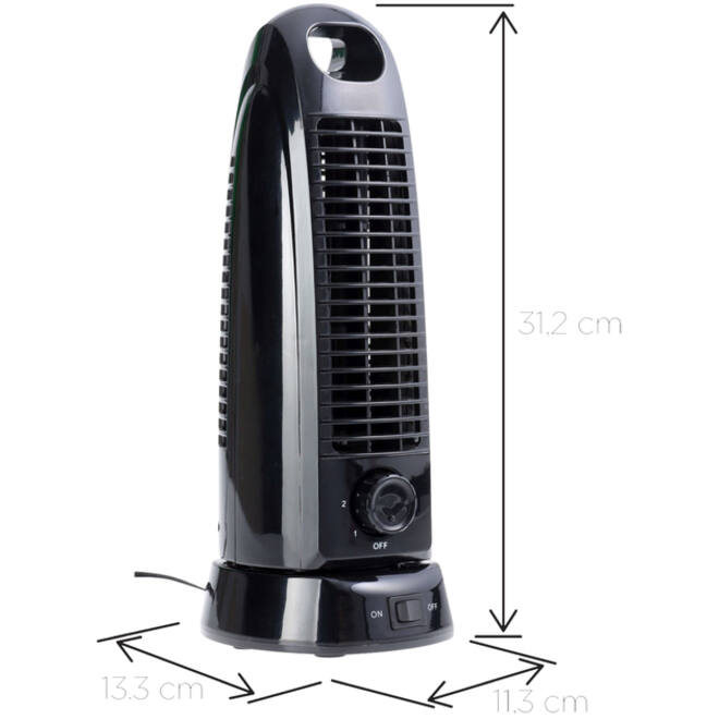 Kolomventilator OPUS 2 mini draaibaar zwart