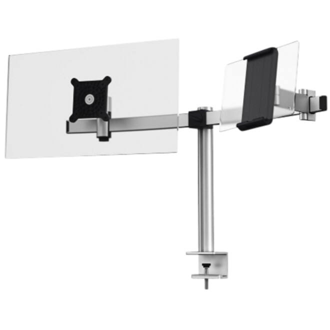 Monitorarm Durable met klem voor 1 scherm en 1 tablet