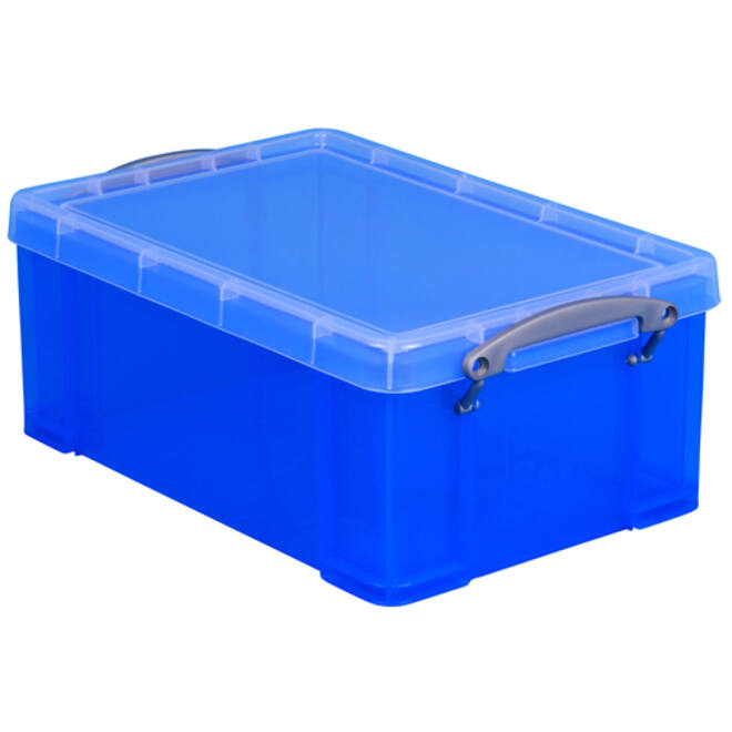 Opbergbox Really Useful 9 liter 395x210x140mm transparant blauw