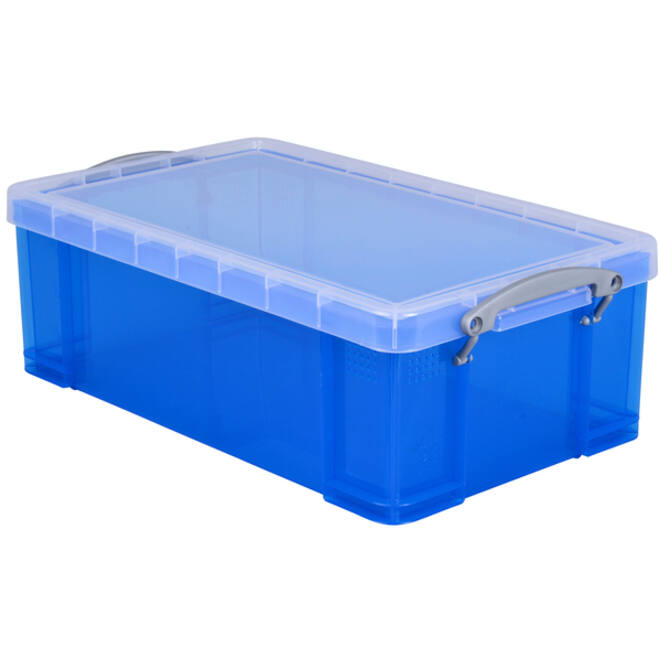 Opbergbox Really Useful 12 liter 465x270x150mm transparant blauw