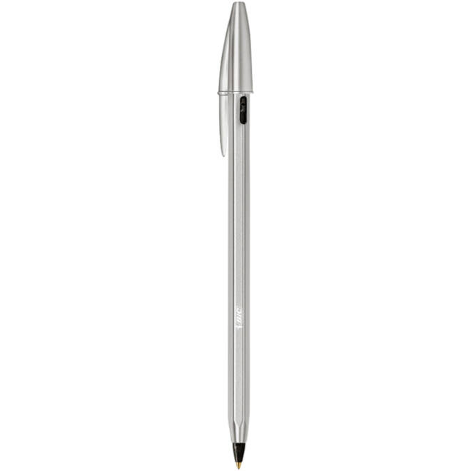 Balpen Bic Cristal Re-new medium zwart blister à 1 balpen + 2 vullingen