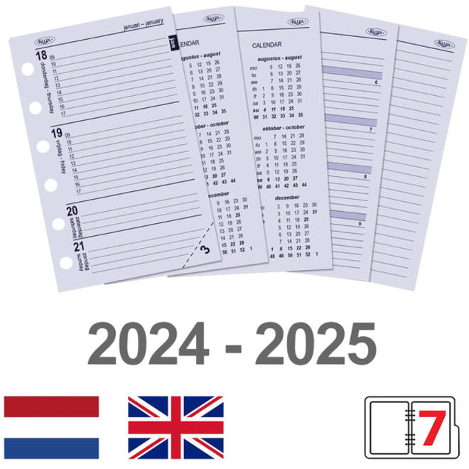 Organizer Kalpa Pocket inclusief agenda 2024-2025 7dagen/2pagina's croco mulberry