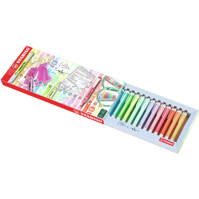 Markeerstift STABILO Swing cool 275/18 assorti deskset à 18 stuks
