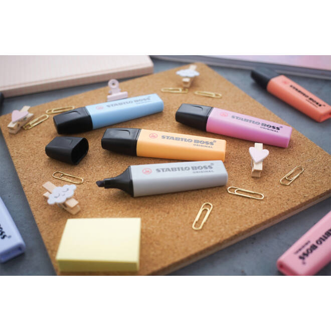Markeerstift STABILO BOSS Original 70/15 pastel assorti deskset à 15 stuks