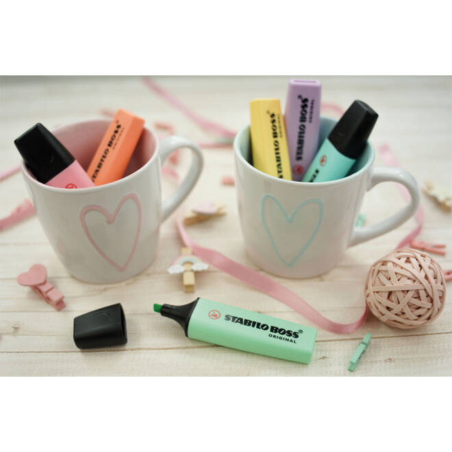 Markeerstift STABILO BOSS Original 70/4 pastel incl grijs assorti etui à 4 stuks