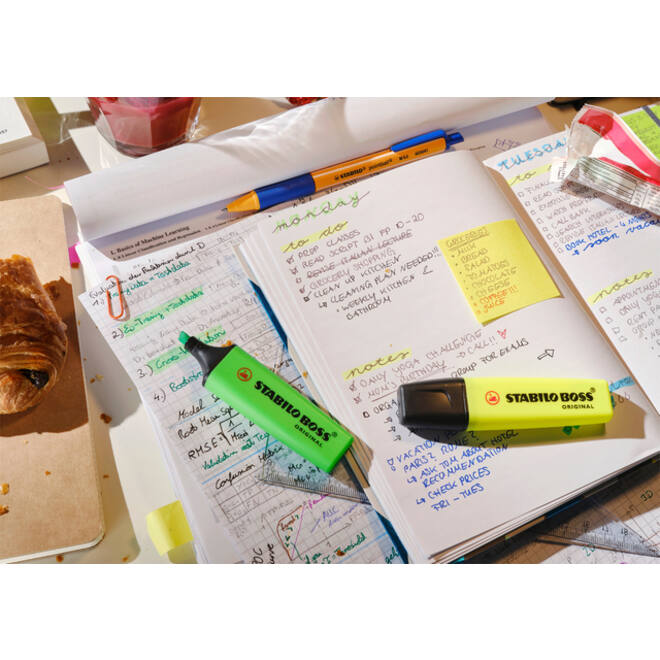 Markeerstift STABILO BOSS Original 70/4 pastel incl grijs assorti etui à 4 stuks