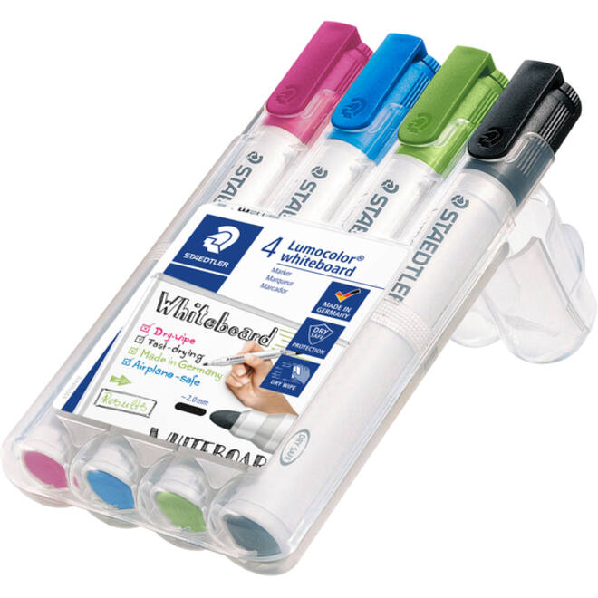 Viltstift Staedtler Lumocolor 351 whiteboard set à 4 stuks assorti