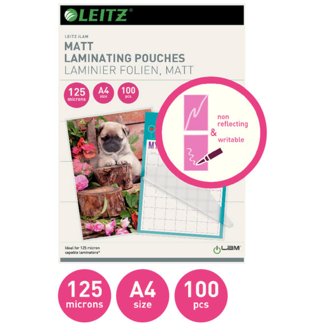 Lamineerhoes Leitz iLAM A4 2x125micron EVA Mat 100stuks
