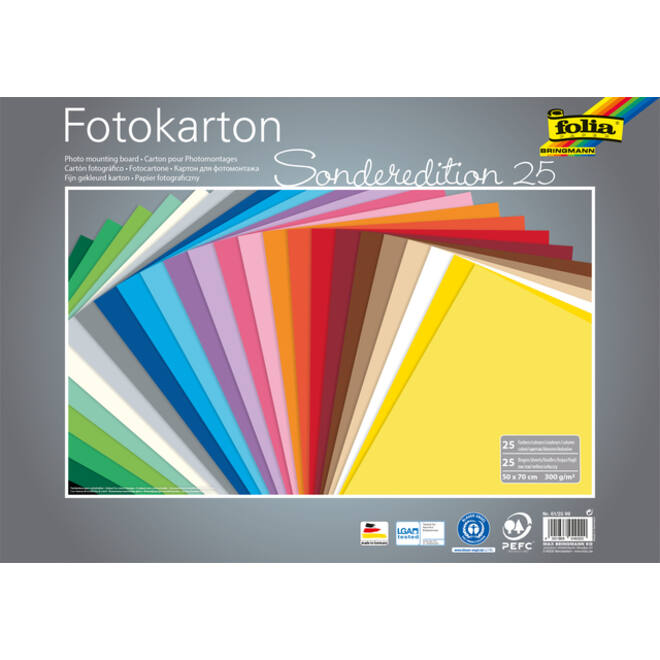 Fotokarton Folia 2-zijdig 50x70cm 300gr 25vel assorti