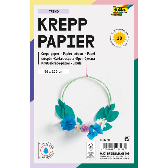Crêpepapier Folia 50x200cm Trend 10 kleuren