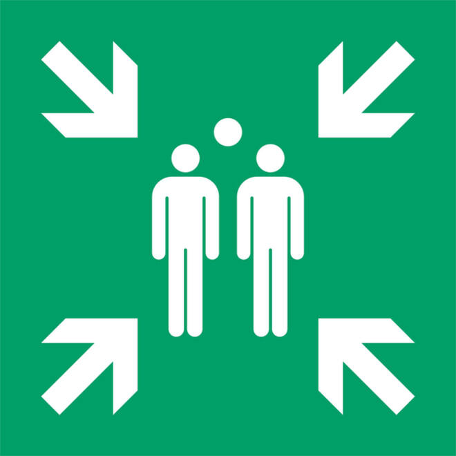 Pictogram bordje Djois Verzamelplaats 300x300mm groen