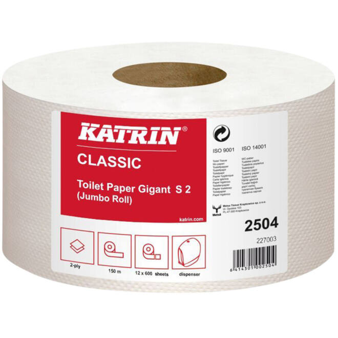 Toiletpapier Katrin Gigant S2 2-laags 600vel wit