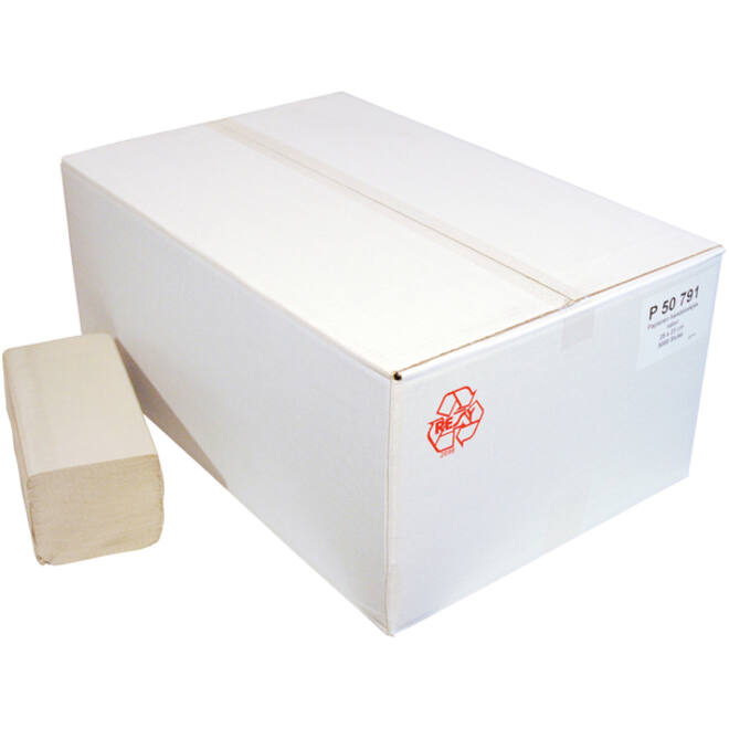 Handdoek Z-vouw 1-laags 230x250mm 20x250st naturel