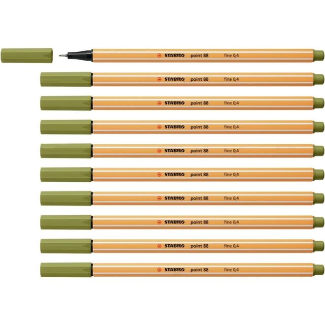 Fineliner STABILO point 88/37 fijn moddergroen