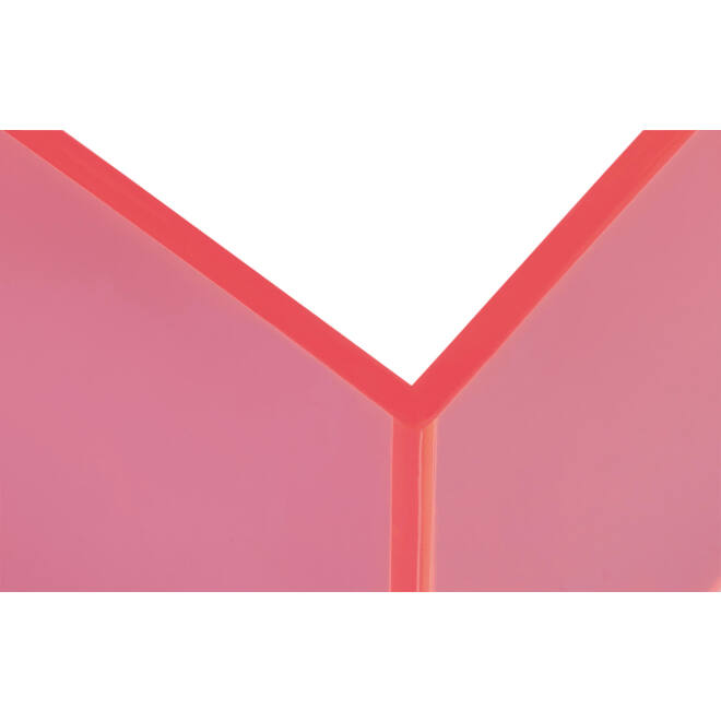Boekensteun MAUL 10x10x13cm acryl set 2 neon rood transparant