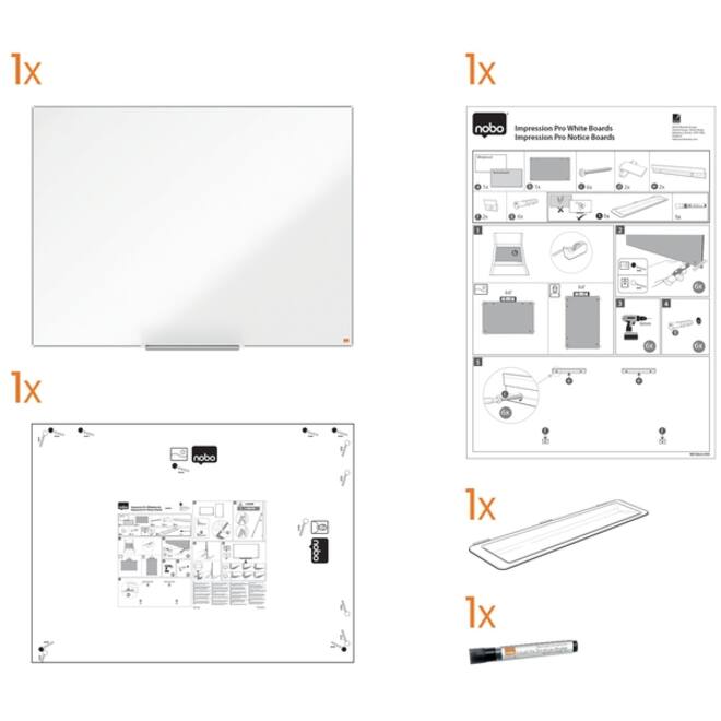 Whiteboard Nobo Impression Pro 90x120cm staal