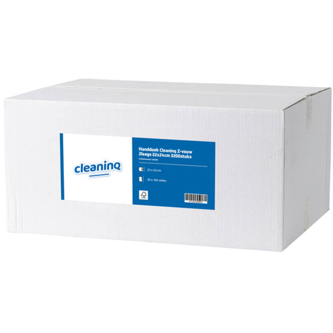 Handdoek Cleaninq Z-vouw 2laags 22x24cm 3200stuks