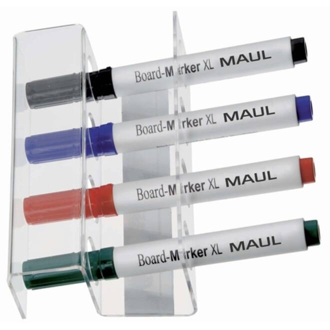 Whiteboard stifthouder MAUL universeel acryl magnetisch voor 4 stiften
