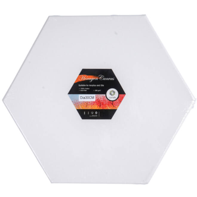 Canvas Conda Hexagon 30 cm gebleekt katoen
