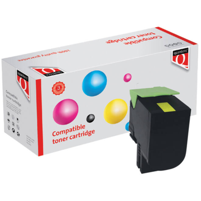 Tonercartridge Quantore alternatief tbv Lexmark 80C2XY0 geel