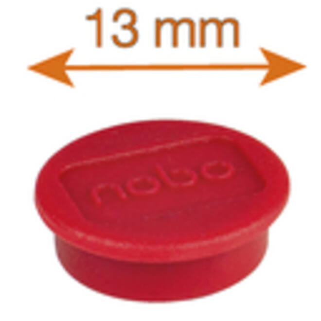 Magneet Nobo 13mm 100gr rood 10 stuks