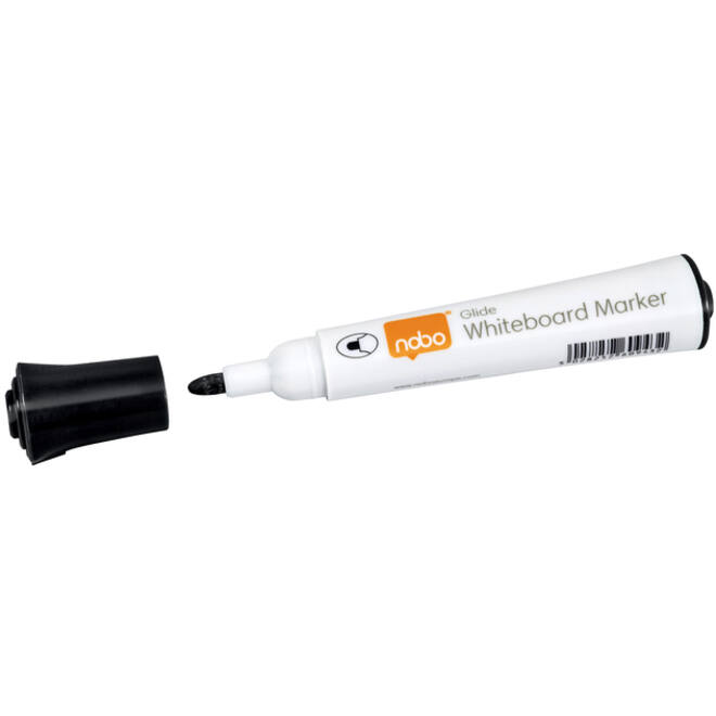Viltstift Nobo whiteboard Glide rond zwart 2mm