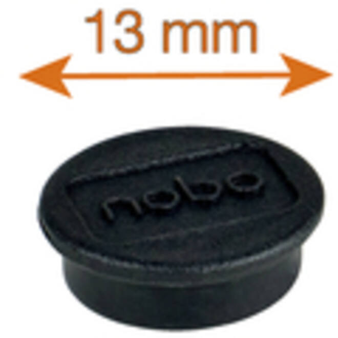 Magneet Nobo 13mm 100gr zwart 10stuks