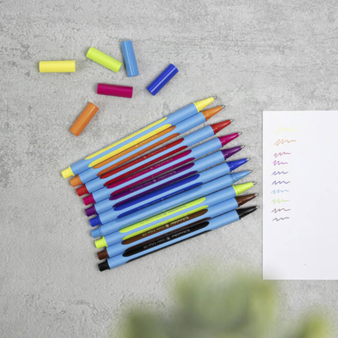 Balpen Schneider Slider Edge extra breed assorti etui à 6 stuks