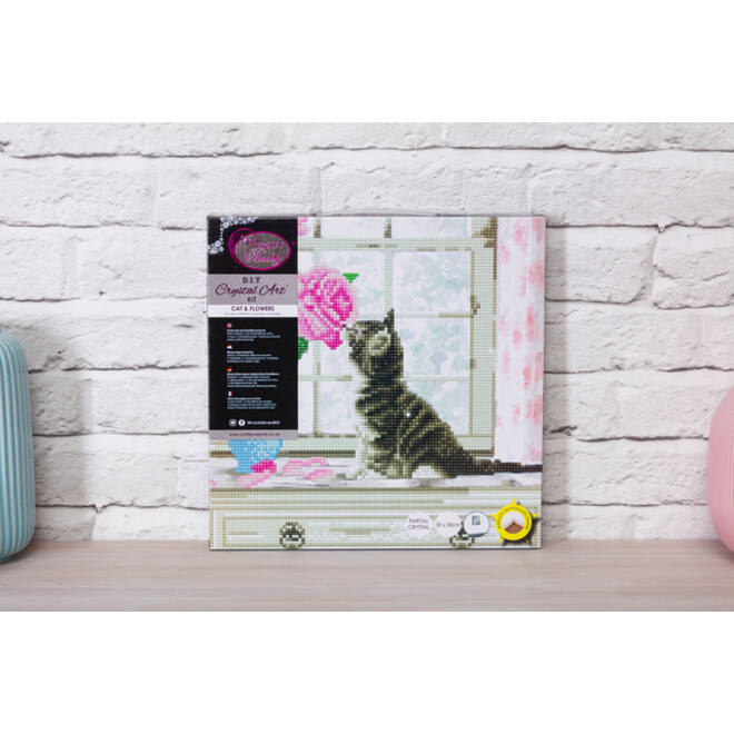 Diamondpainting Crystal Art Kit Kat 30x30cm