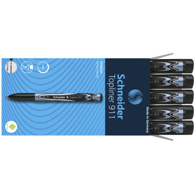 Fineliner Schneider Topliner 911 0.4mm zwart