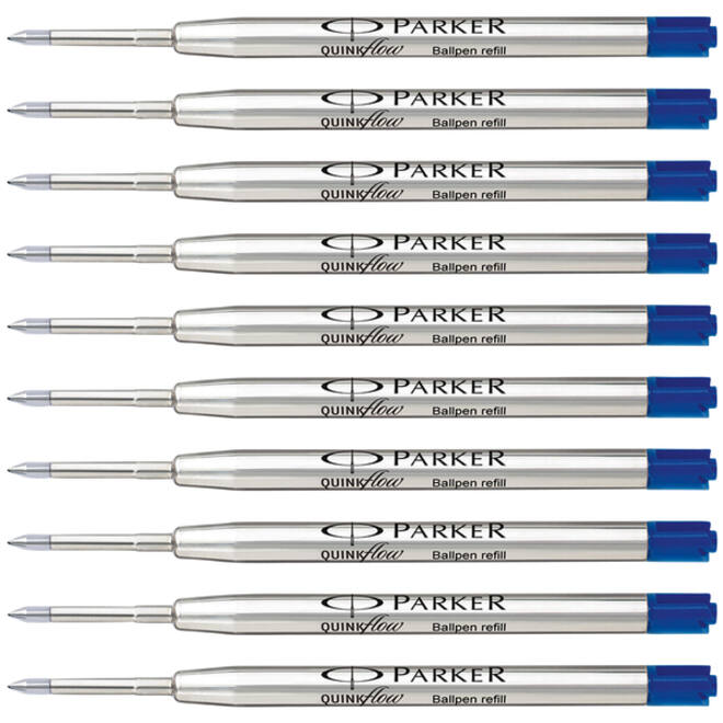 Balpenvulling Parker Quinkflow medium blauw blister à 10 stuks