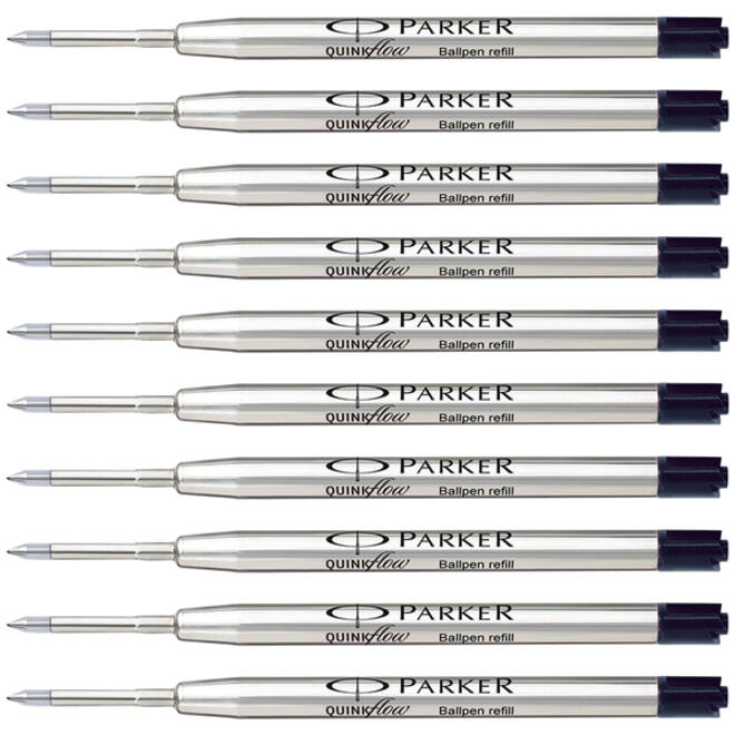 Balpenvulling Parker Quinkflow medium zwart blister à 10 stuks