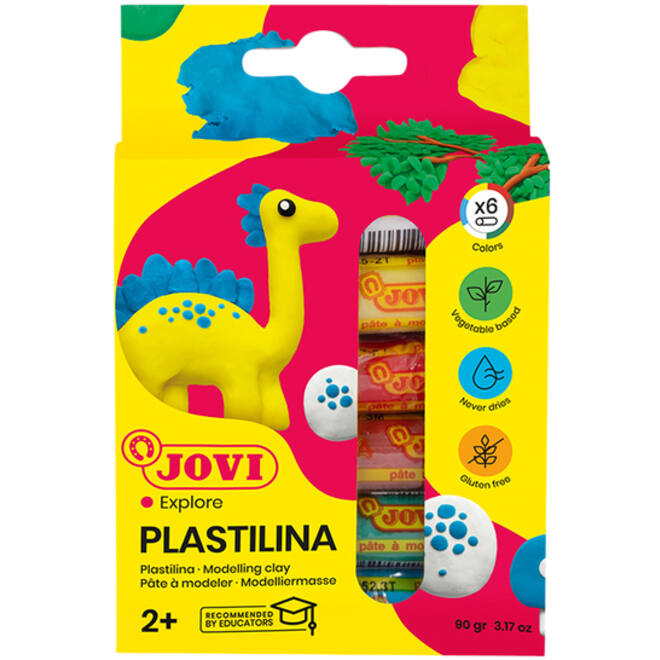 Boetseerklei Jovi plastalina 15gr standaard kleuren assorti etui à 6 stuks