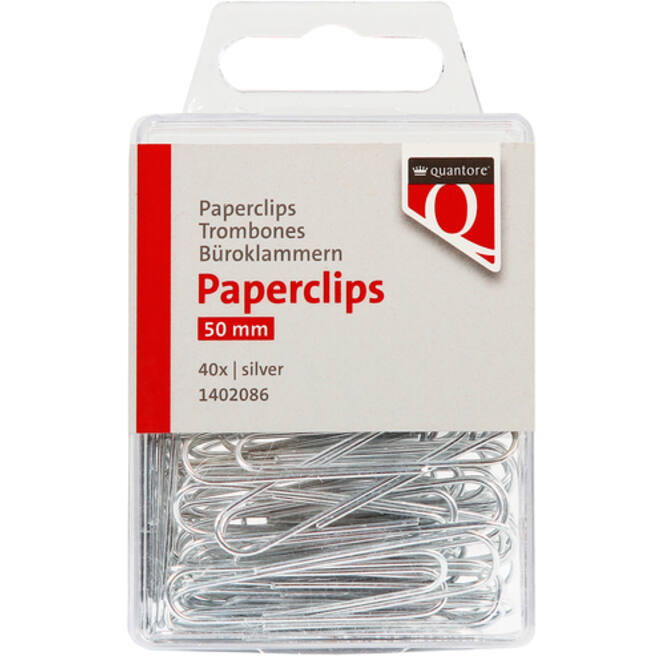 Paperclip Quantore 50mm rond 40 stuks zilver